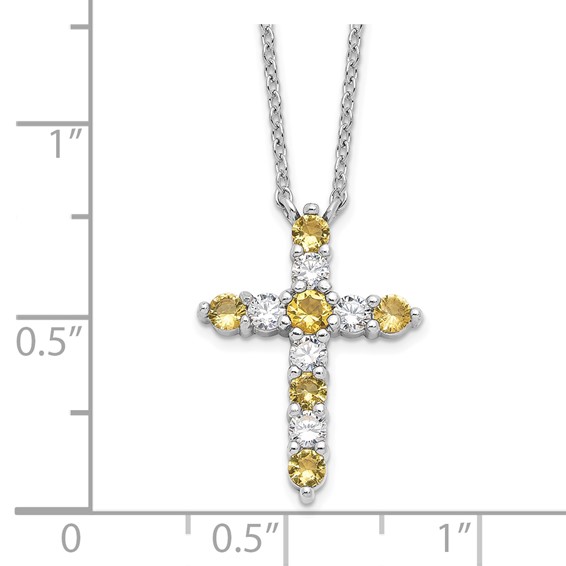 Birthstone Cross 16in w/2in ext Necklaces