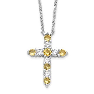 Birthstone Cross 16in w/2in ext Necklaces