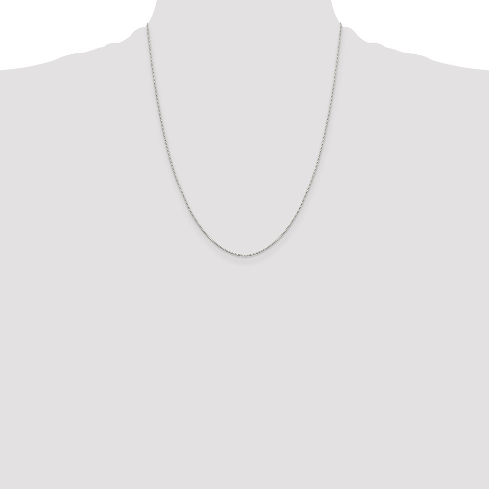 Sterling Silver .8mm 8 Sided Diamond-cut Box Chain (QBR015-22)