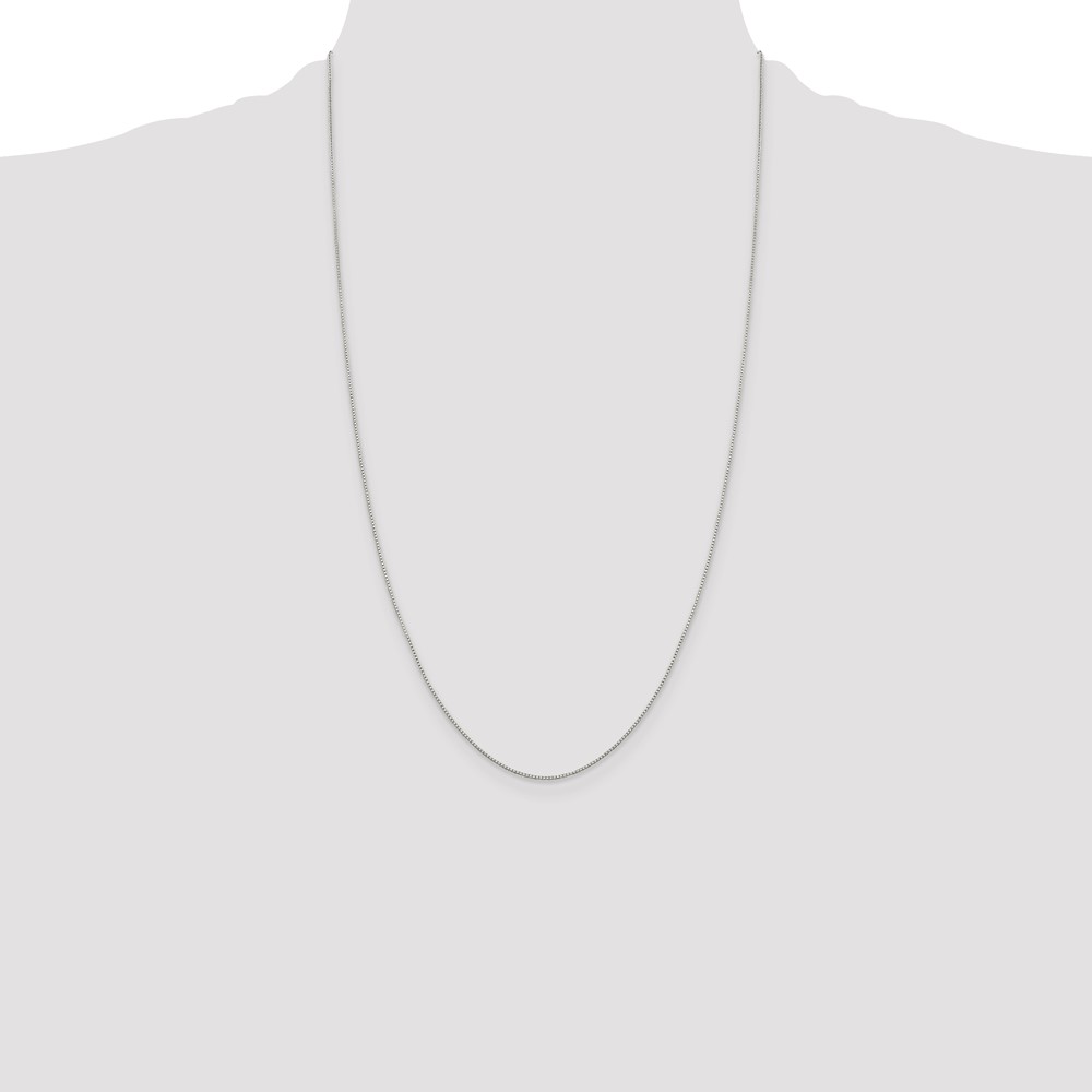 Sterling Silver .8mm 8 Sided Diamond-cut Box Chain (QBR015-26)