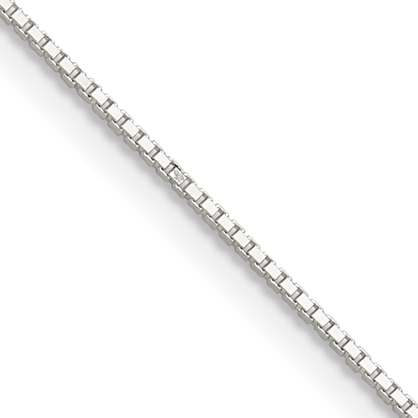 Sterling Silver .8mm 8 Sided Diamond-cut Box Chain (QBR015-16)