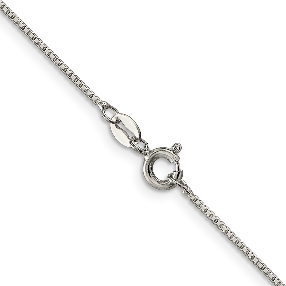 Sterling Silver 1mm 8 Sided Diamond-cut Box Chain (QBR019-30)