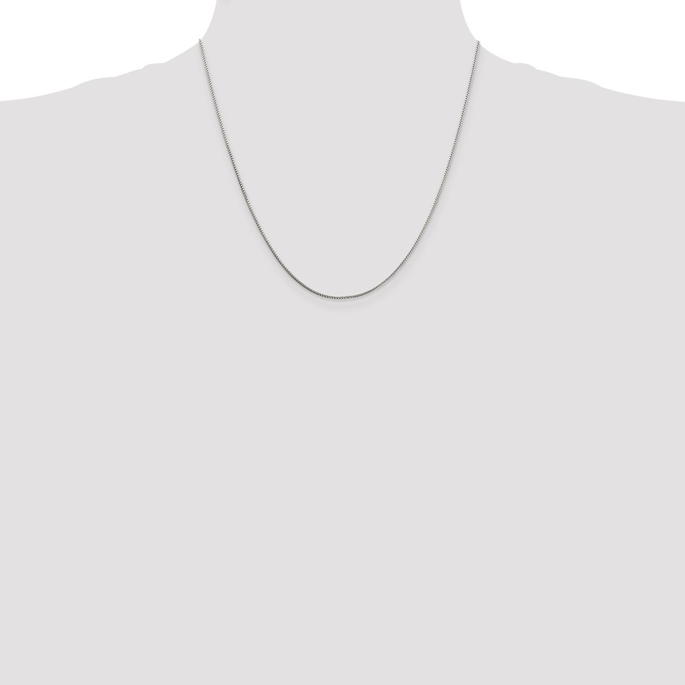 Sterling Silver 1mm 8 Sided Diamond-cut Box Chain (QBR019-20)