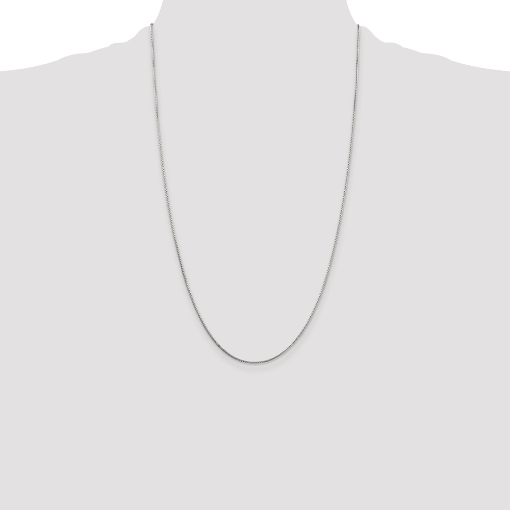 Sterling Silver 1mm 8 Sided Diamond-cut Box Chain (QBR019-26)