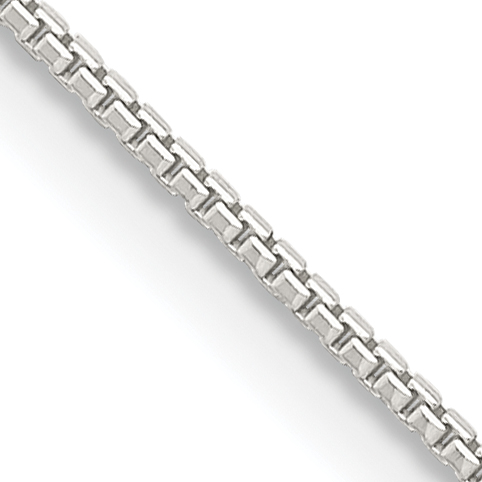 Sterling Silver 1mm 8 Sided Diamond-cut Box Chain (QBR019-22)