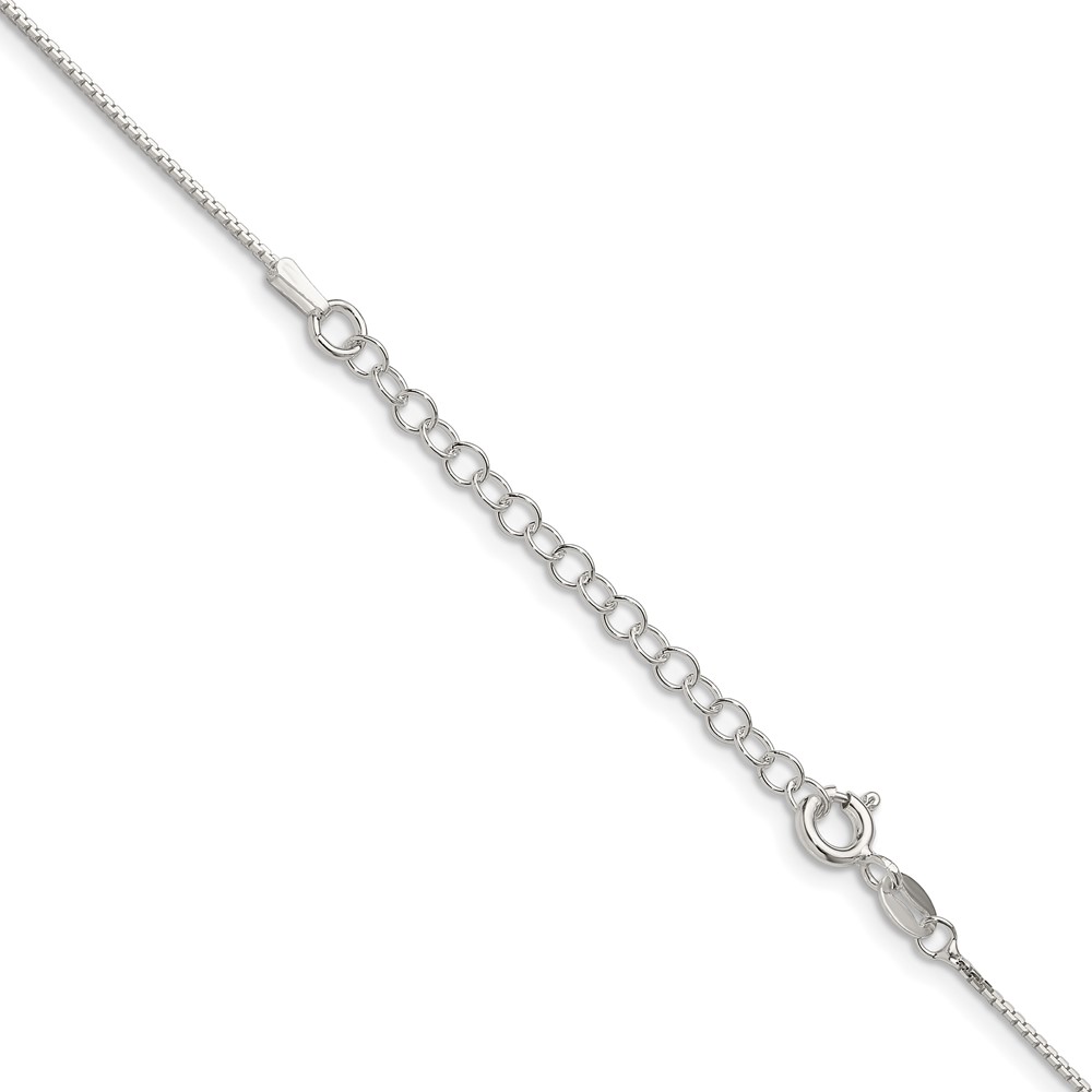 Sterling Silver 1mm 8 Sided Diamond-cut Box Chain w/2in ext. (QBR019E-18)
