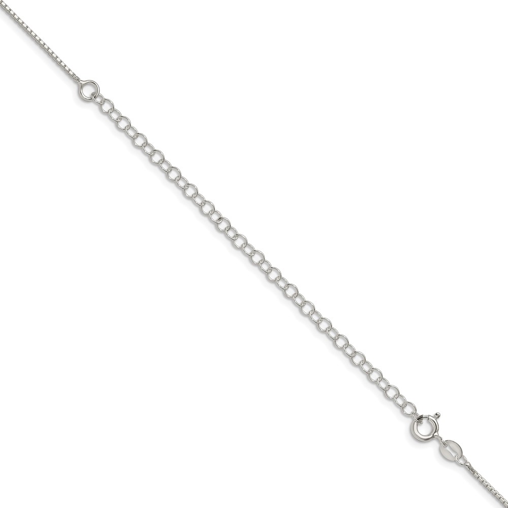 Sterling Silver 1.15mm 8 Sided Diamond-cut Box Chain w/4in ext. (QBR022E-22)