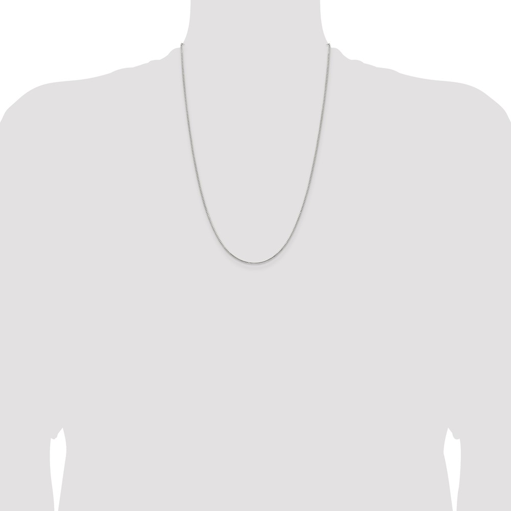 Sterling Silver 1.25mm 8 Sided Diamond-cut Box Chain (QBR024-24)