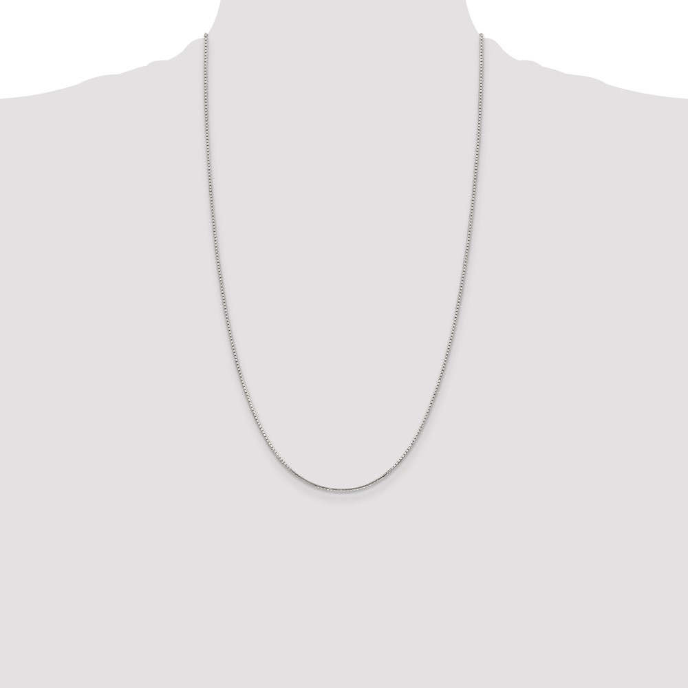 Sterling Silver 1.25mm 8 Sided Diamond-cut Box Chain (QBR024-26)