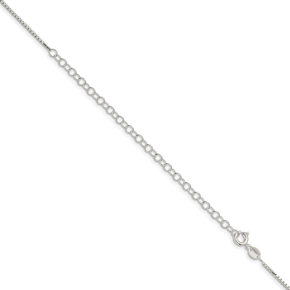 Sterling Silver 1.25mm 8 Sided Diamond-cut Box Chain w/4in ext. (QBR024E-22)