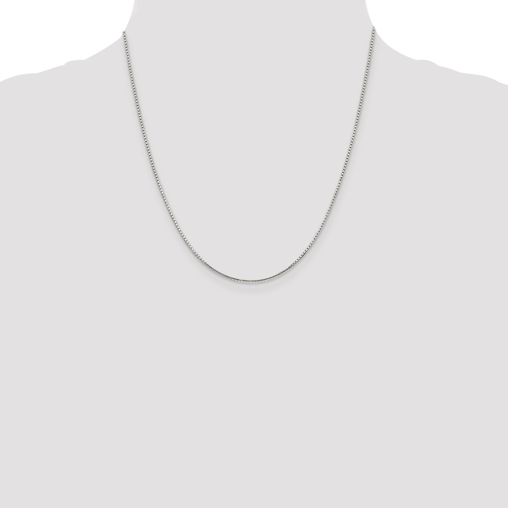 Sterling Silver 1.35mm 8 Sided Diamond-cut Box Chain (QBR026-20)