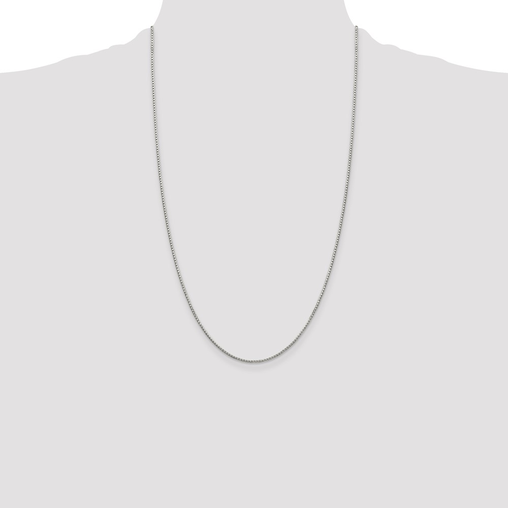 Sterling Silver 1.35mm 8 Sided Diamond-cut Box Chain (QBR026-26)