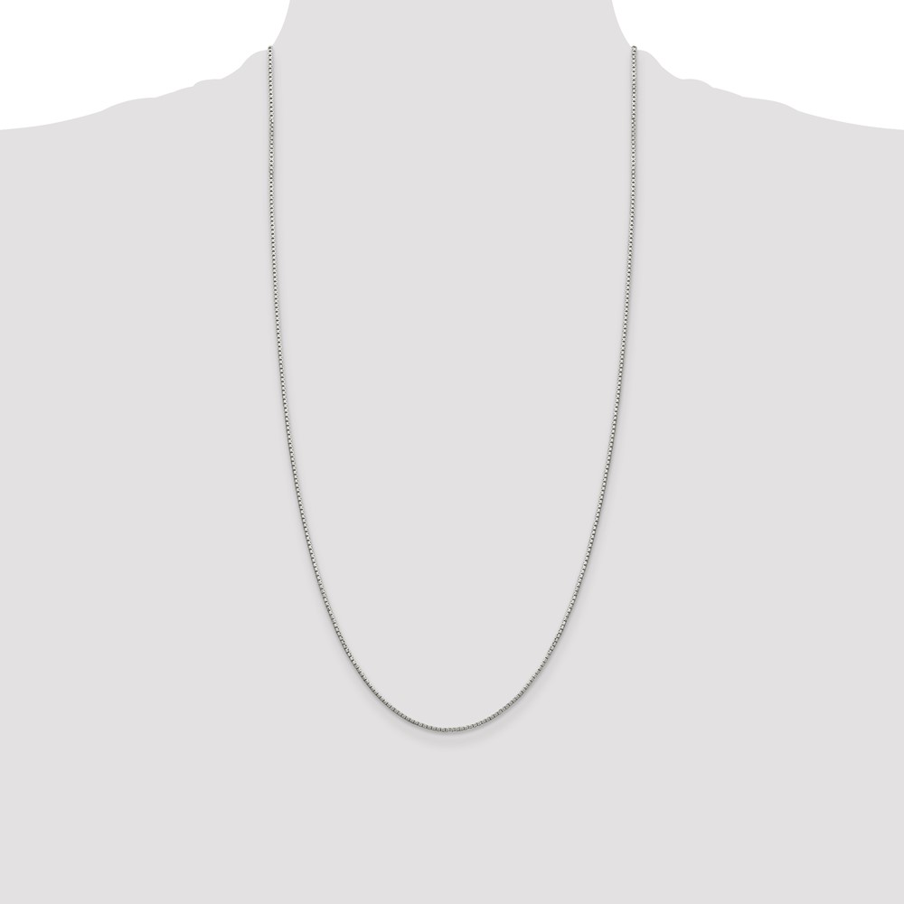 Sterling Silver 1.35mm 8 Sided Diamond-cut Box Chain (QBR026-28)