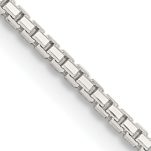 Sterling Silver 1.35mm 8 Sided Diamond-cut Box Chain w/2in ext. (QBR026E-18)