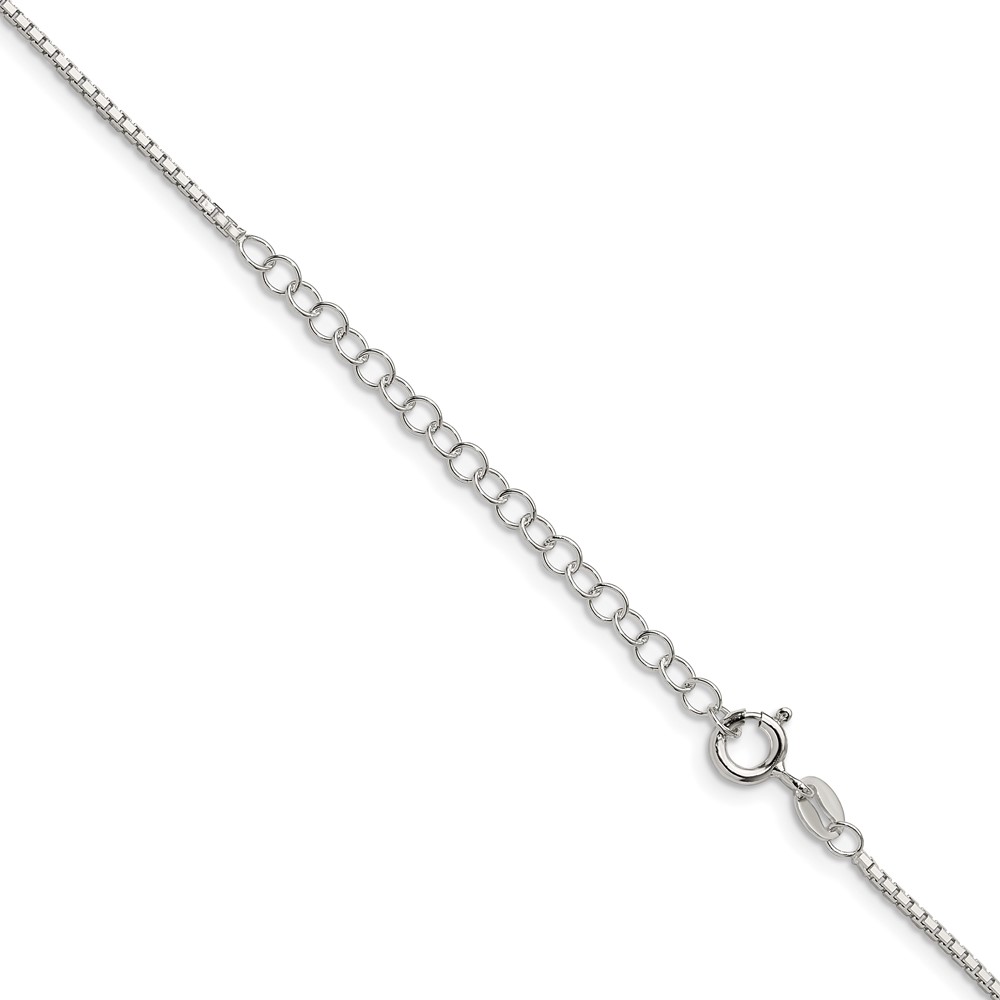 Sterling Silver 1.35mm 8 Sided Diamond-cut Box Chain w/2in ext. (QBR026E-18)