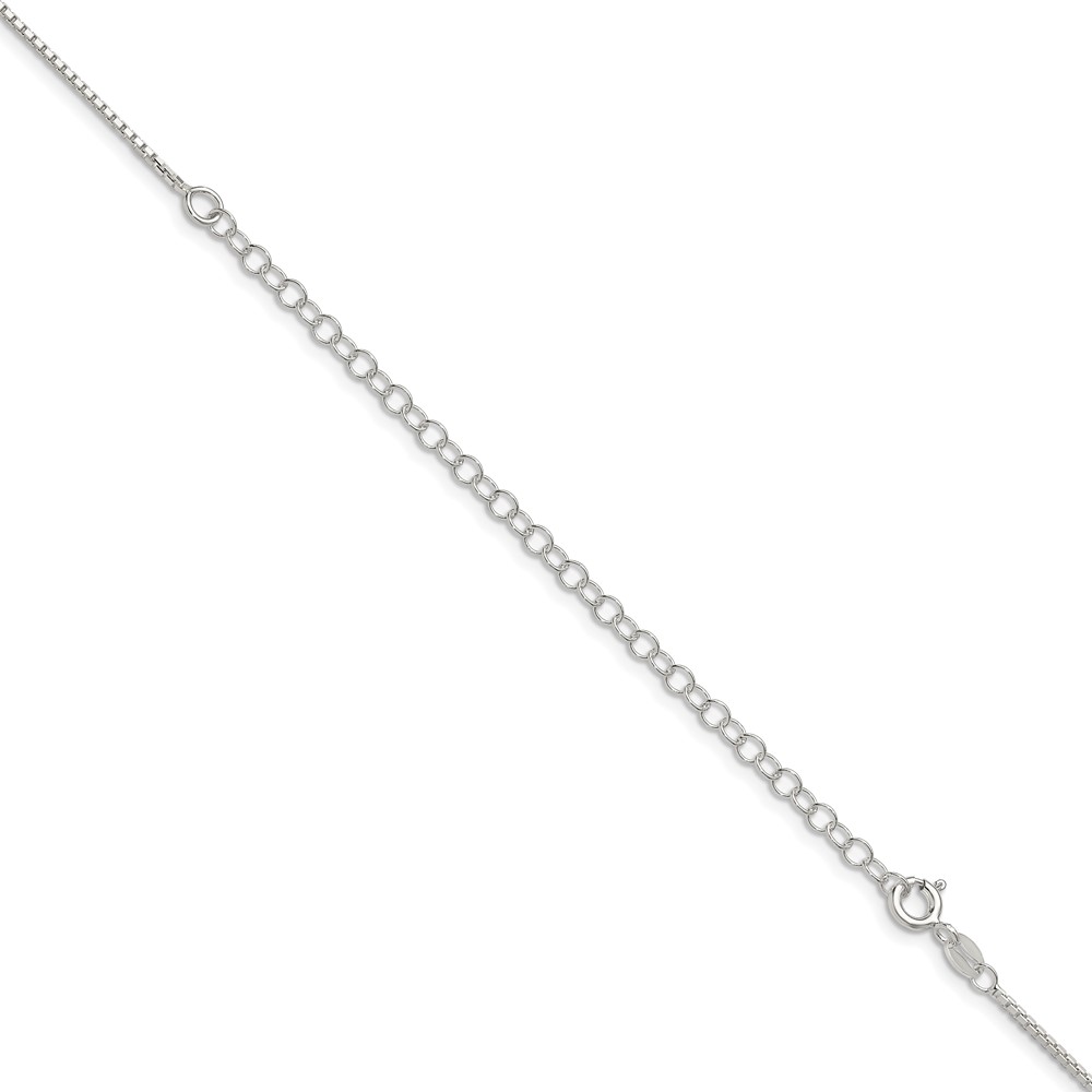 Sterling Silver 1.35mm 8 Sided Diamond-cut Box Chain w/4in ext. (QBR026E-22)