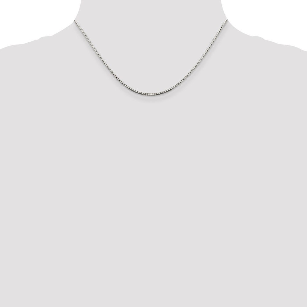 Sterling Silver 1.5mm 8 Sided Diamond-cut Box Chain (QBR028-16)