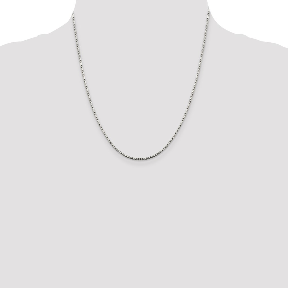 Sterling Silver 1.5mm 8 Sided Diamond-cut Box Chain (QBR028-20)