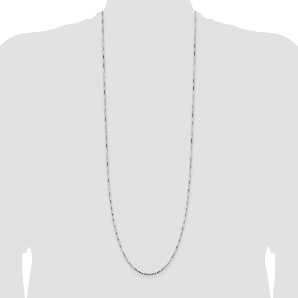 Sterling Silver 1.5mm 8 Sided Diamond-cut Box Chain (QBR028-36)