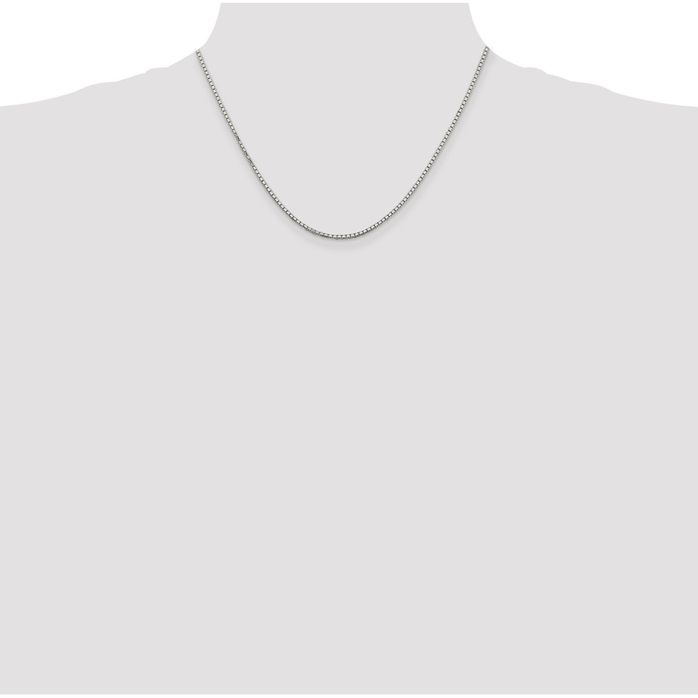 Sterling Silver 1.7mm 8 Sided Diamond-cut Box Chain (QBR035-18)