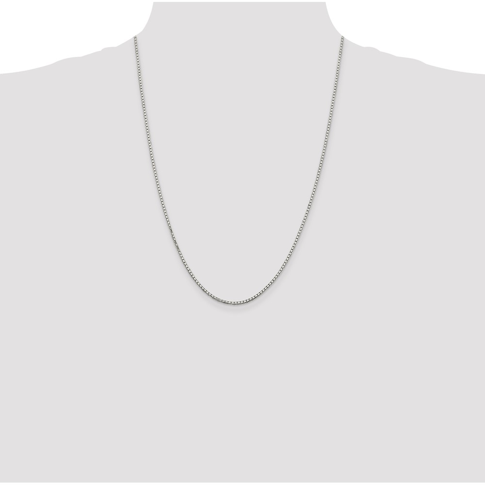 Sterling Silver 1.7mm 8 Sided Diamond-cut Box Chain (QBR035-24)