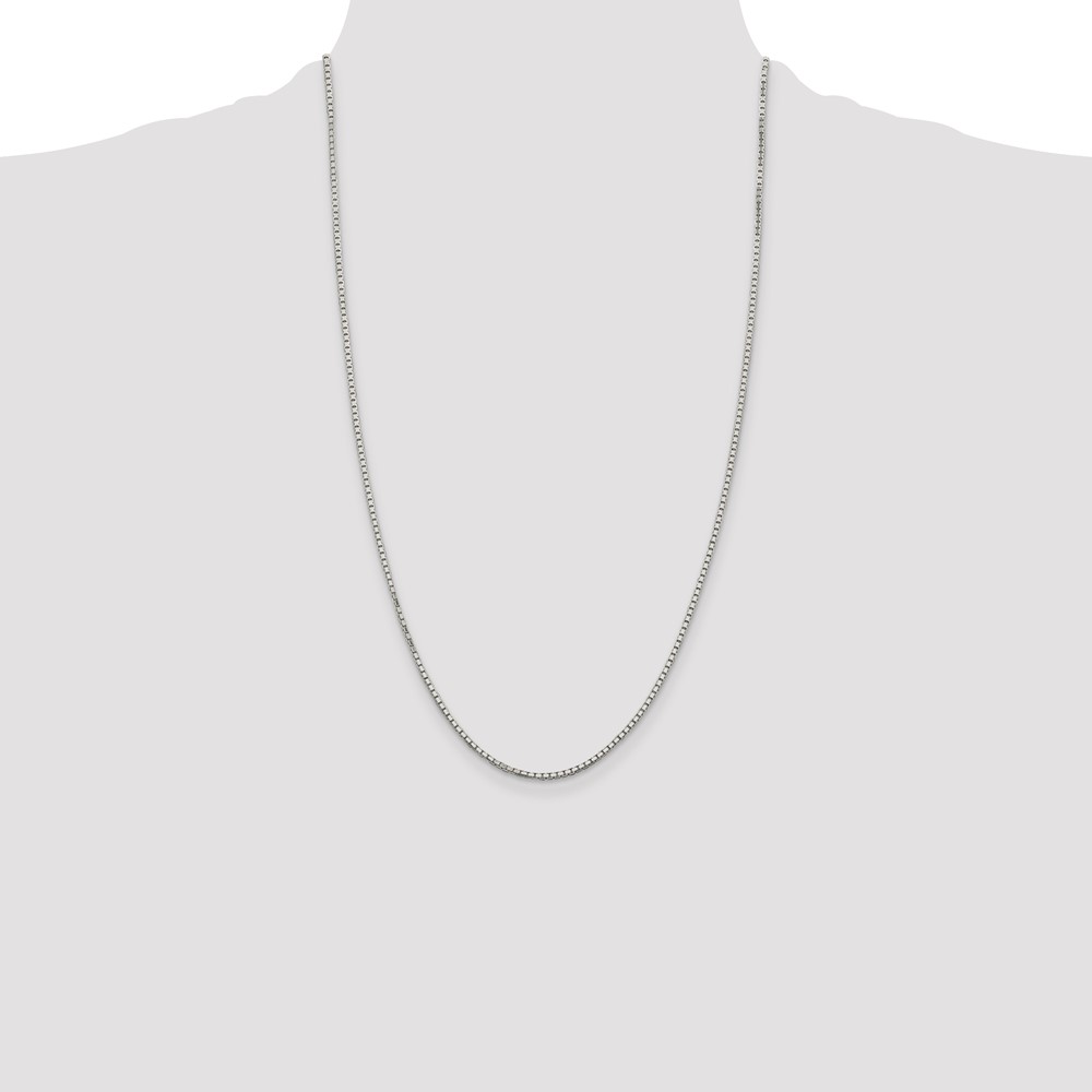 Sterling Silver 1.7mm 8 Sided Diamond-cut Box Chain (QBR035-26)