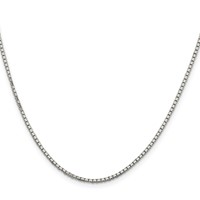 Sterling Silver Rhodium-plated 1.7mm 8 Sided Mirror Box Chain view 2