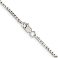 Sterling Silver Rhodium-plated 1.7mm 8 Sided Mirror Box Chain view 3