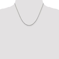 Sterling Silver Rhodium-plated 1.7mm 8 Sided Chain with Ext. Mirror Box, 2" view 4