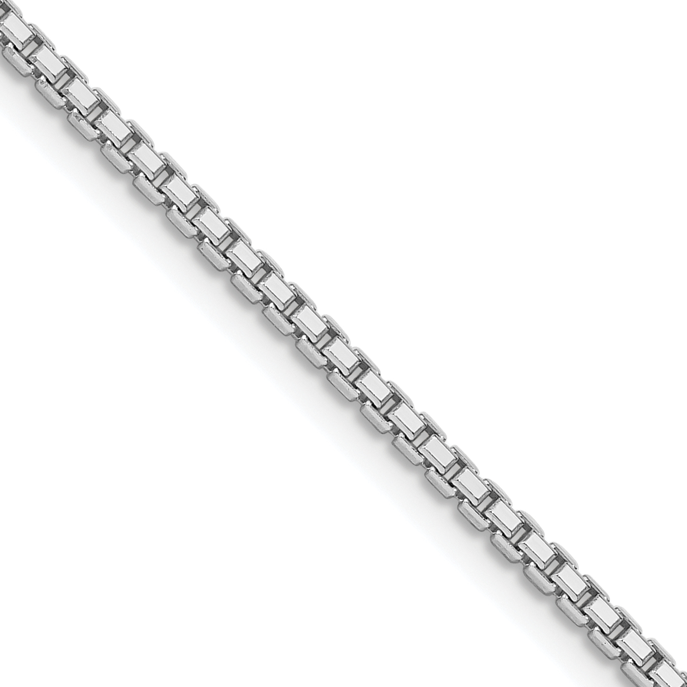 Sterling Silver Rhodium-plated 1.7mm 8 Sided D/C Mirror Box Chain w/2in ext (QBR035RH-18)