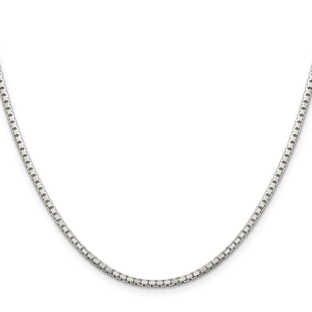 Sterling Silver 2mm 8 Sided Diamond-cut Box Chain (QBR040-28)