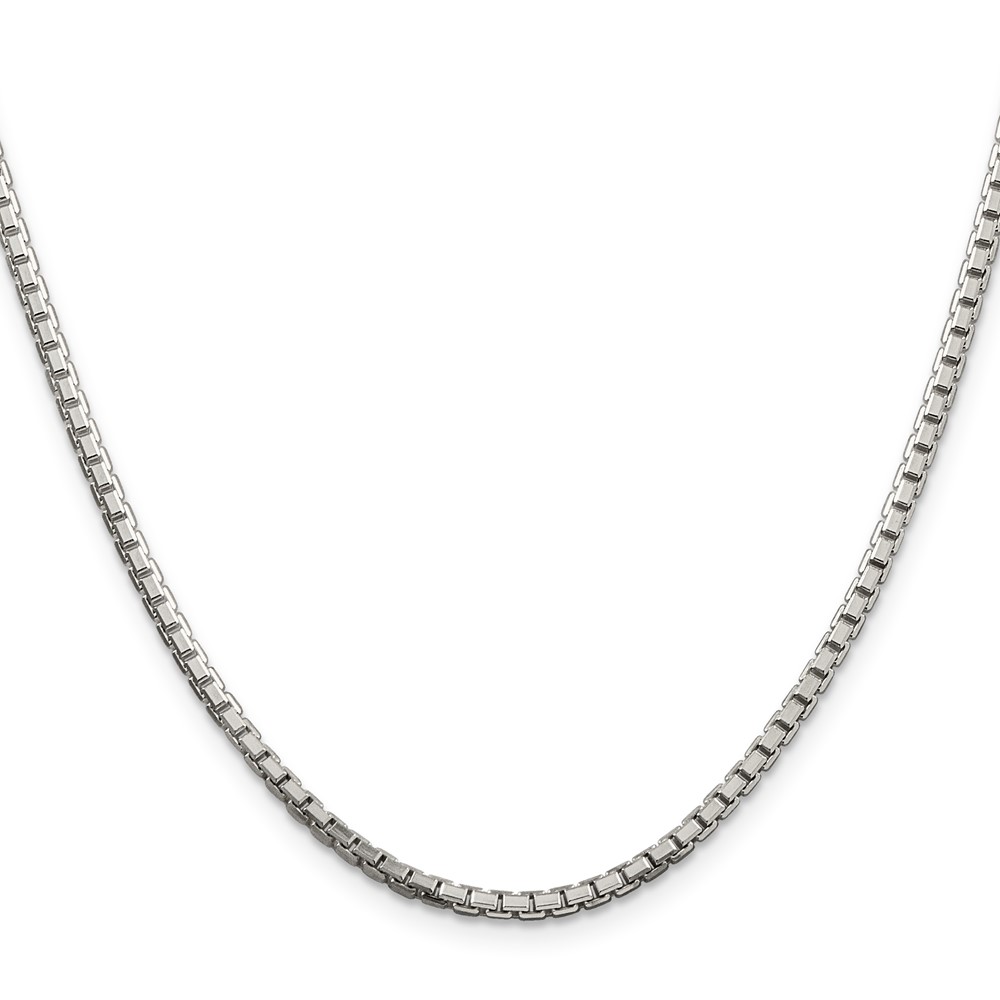 Sterling Silver 2.5mm 8 Sided Diamond-cut Box Chain (QBR050-30)