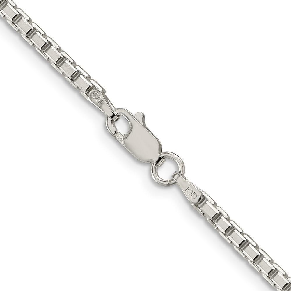 Sterling Silver 2.5mm 8 Sided Diamond-cut Box Chain (QBR050-30)
