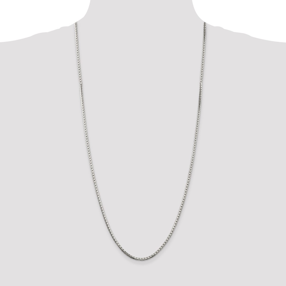 Sterling Silver 2.5mm 8 Sided Diamond-cut Box Chain (QBR050-30)