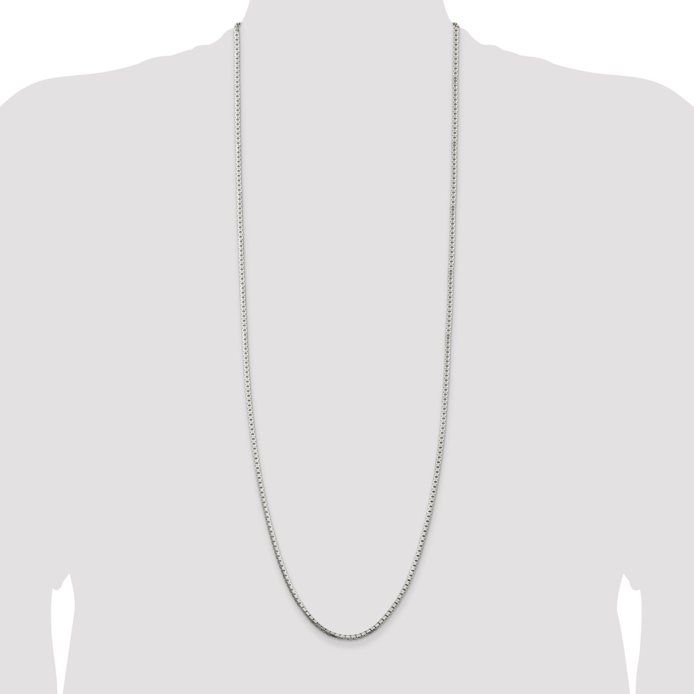 Sterling Silver 2.5mm 8 Sided Diamond-cut Box Chain (QBR050-36)