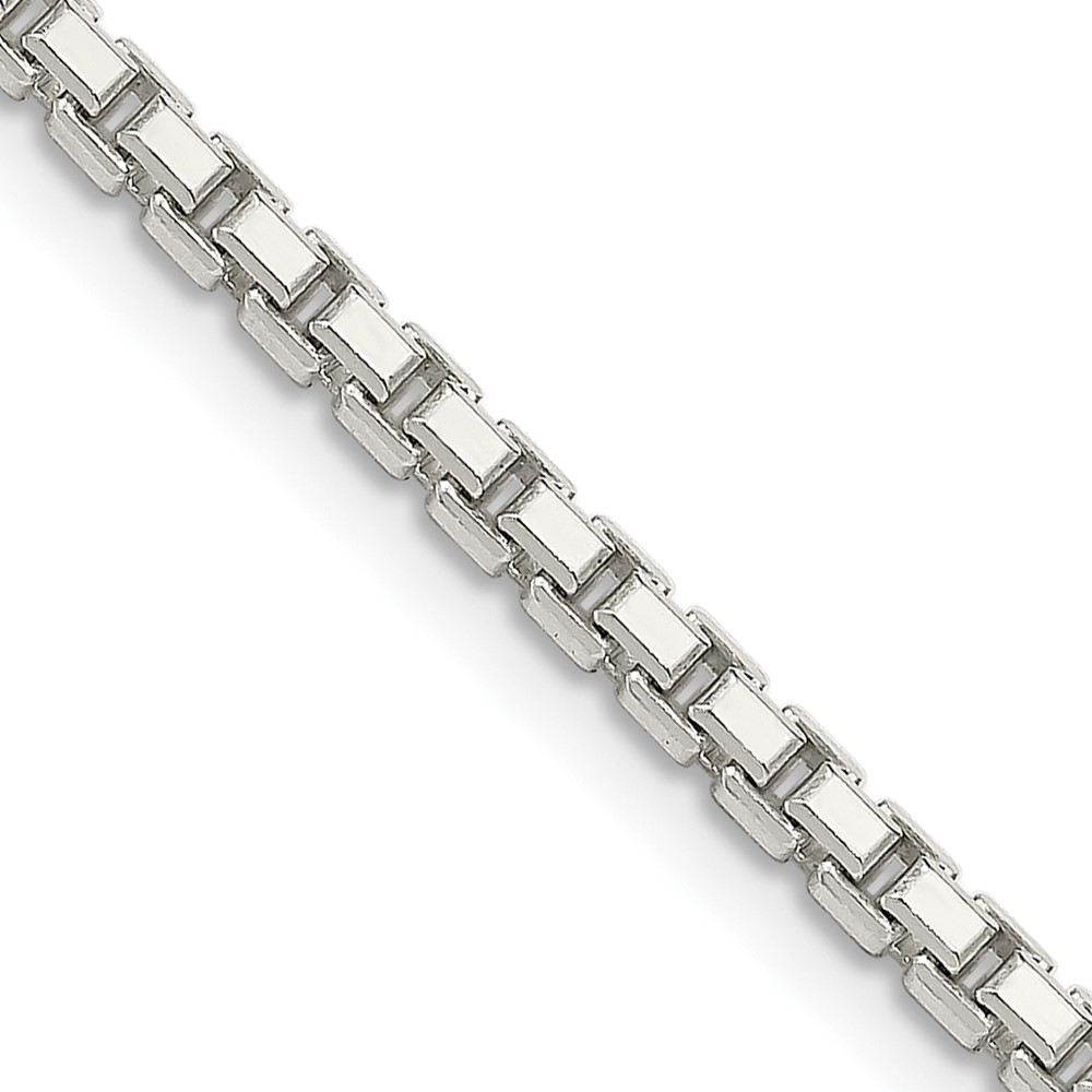 Sterling Silver 2.5mm 8 Sided Diamond-cut Box Chain (QBR050-22)