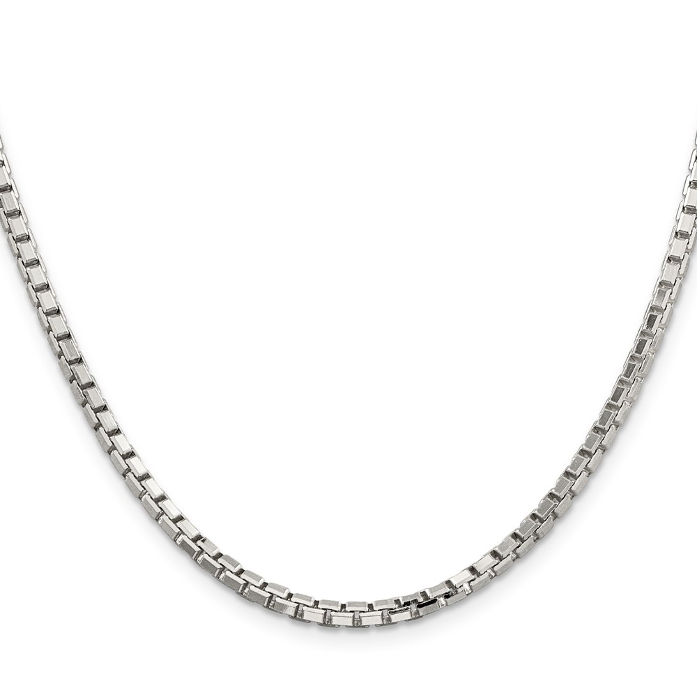 Sterling Silver 2.9mm 8 Sided Diamond-cut Box Chain (QBR057-26)
