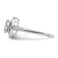Sterling Silver Rhodium-plated Diam. & White Topaz Ring view 3