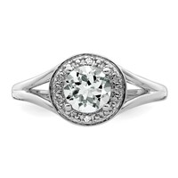 Sterling Silver Rhodium-plated Diam. & White Topaz Ring view 4