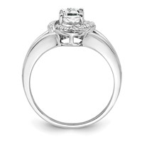 Sterling Silver Rhodium-plated Diam. & White Topaz Ring view 2
