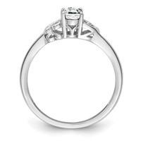 Sterling Silver Rhodium-plated White Topaz Ring view 2