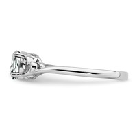 Sterling Silver Rhodium-plated White Topaz Ring view 4
