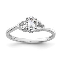Sterling Silver Rhodium-plated White Topaz Ring view 1