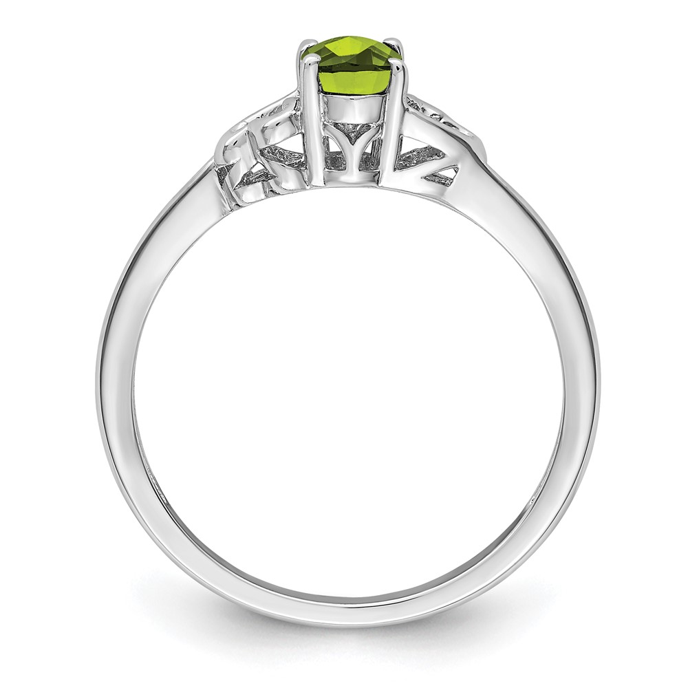 Sterling Silver Rhodium-plated Peridot Ring (QBR15AUG-9)