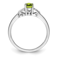 Sterling Silver Rhodium-plated Peridot Ring view 2