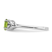Sterling Silver Rhodium-plated Peridot Ring view 4