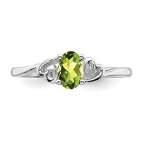 Sterling Silver Rhodium-plated Peridot Ring view 5