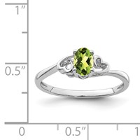 Sterling Silver Rhodium-plated Peridot Ring view 3