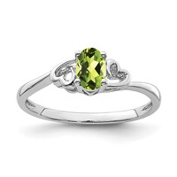 Sterling Silver Rhodium-plated Peridot Ring view 1