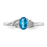 Sterling Silver Rhodium-plated Light Swiss Blue Topaz Ring view 5